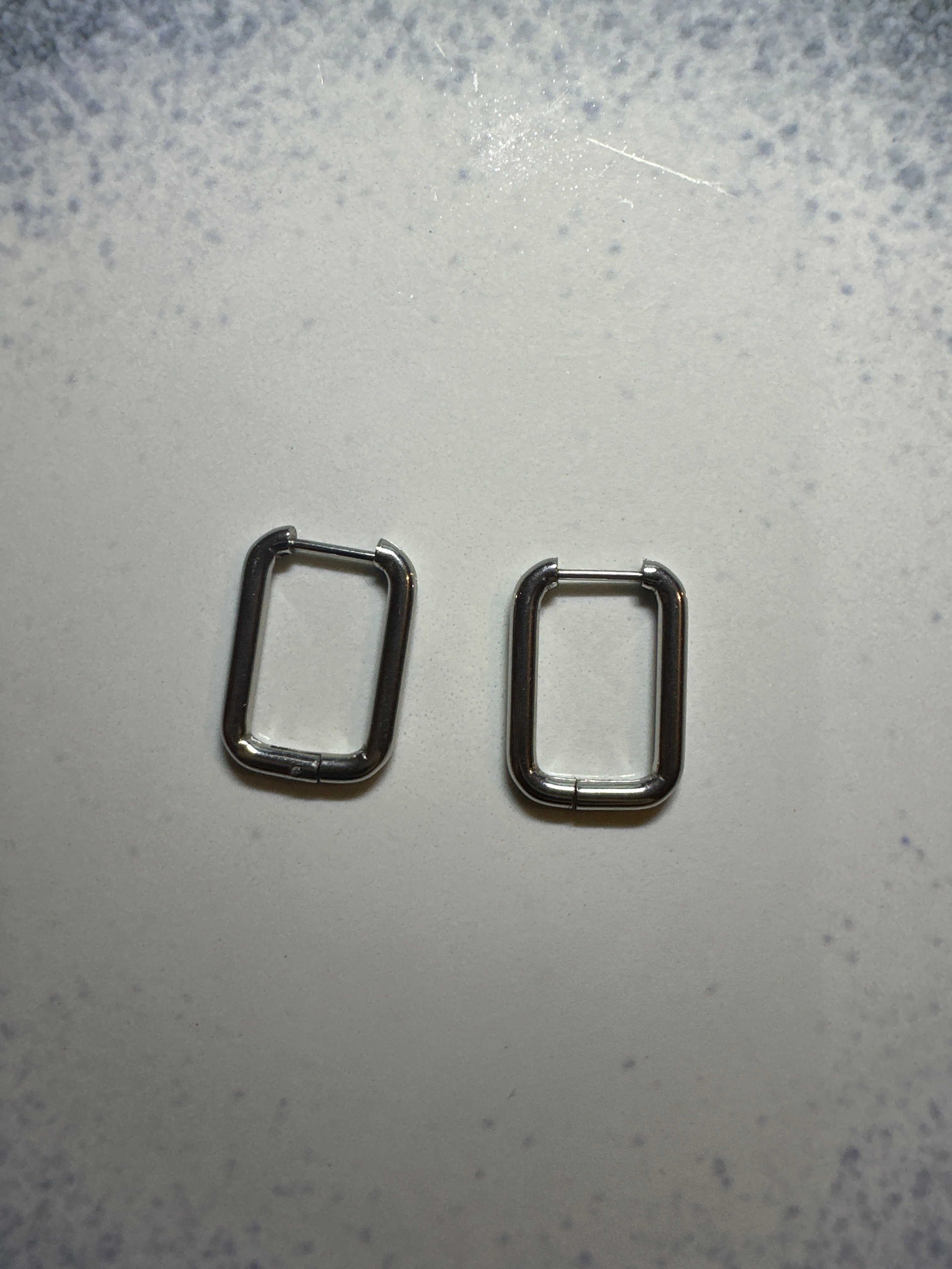 Créoles carré argenté acier inoxydable