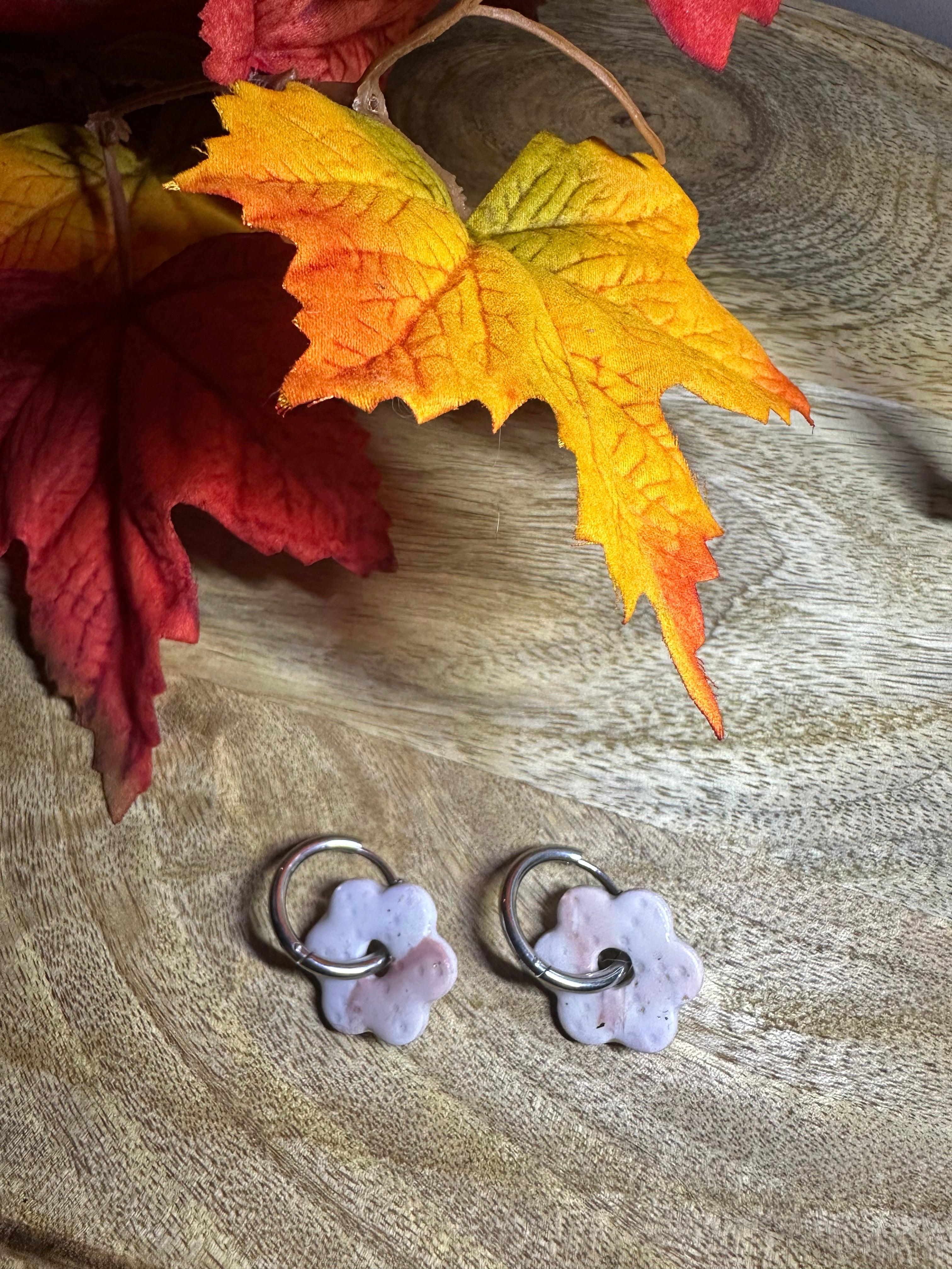 Pampilles blanche et marbre rose