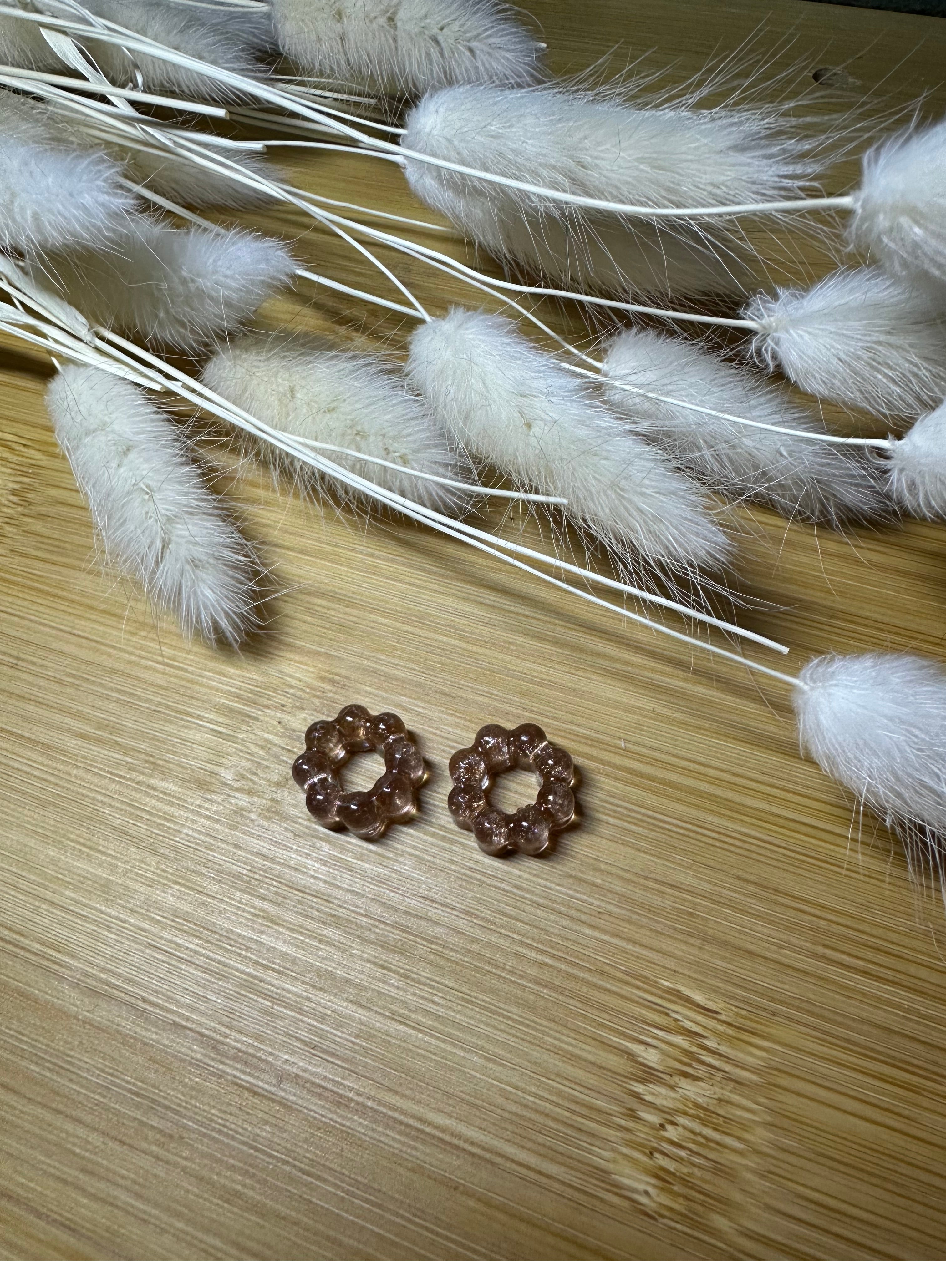 Pampilles flan pailletée marron doré