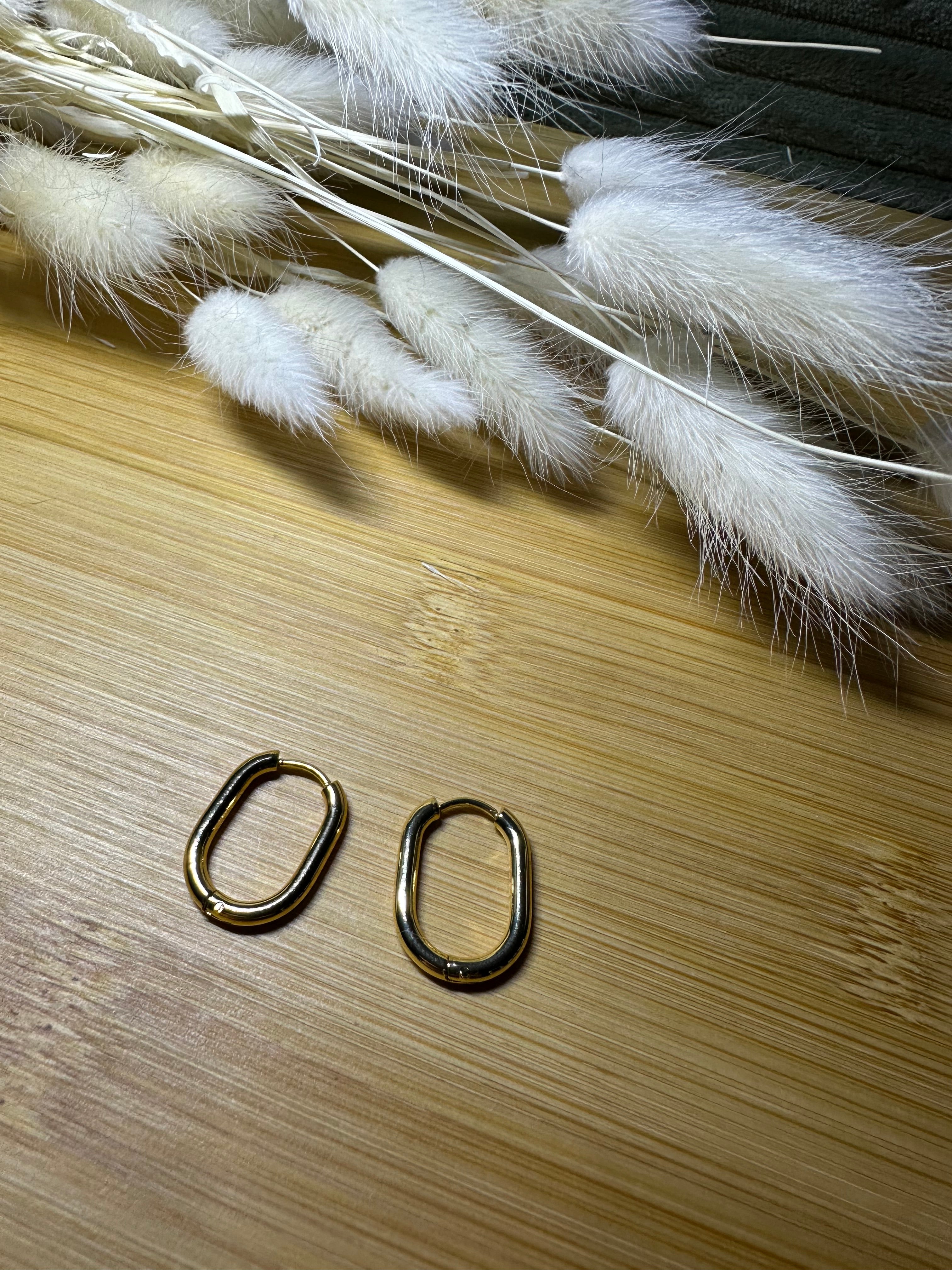 Créoles ovale acier inoxydable