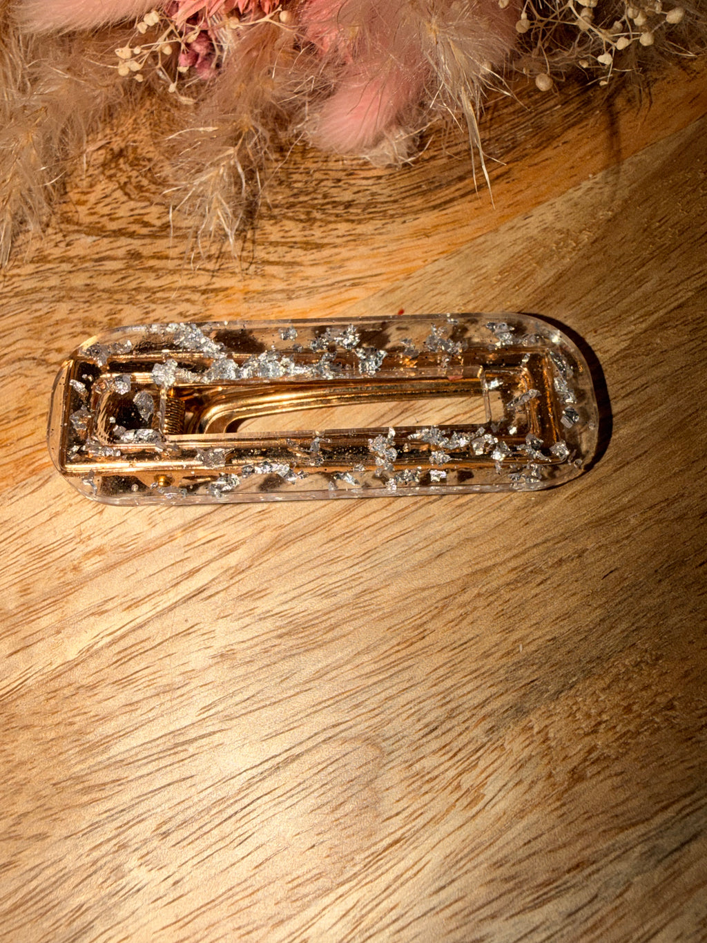 Barrette feuille d’argent