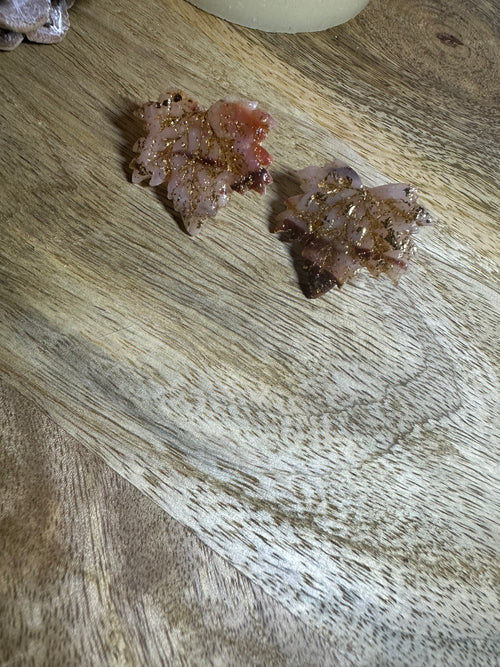 Boucle d’oreille feuille tige argenté