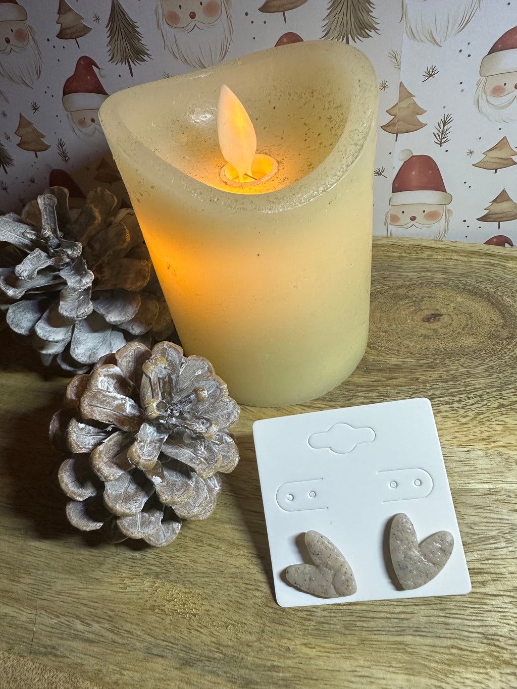 Boucle d’oreille cœur mat tige argenté