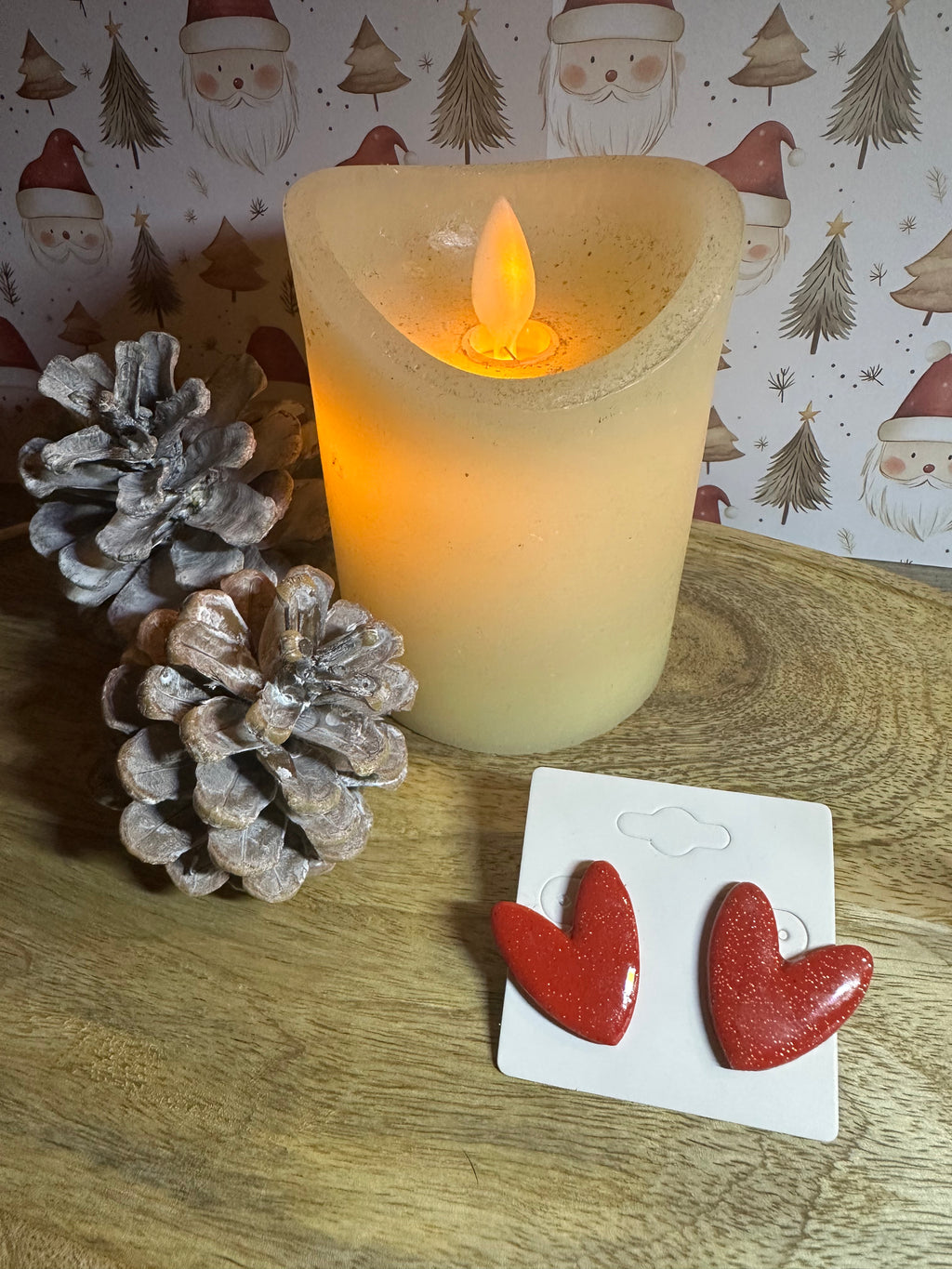 Boucle d’oreille cœur pailletée tige argenté